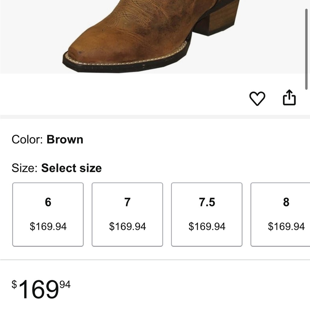 Abilene Boot Co. Rustic Brown Leather Boots - Picture 5 of 6
